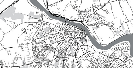 Urban vector city map of Waterford, Ireland