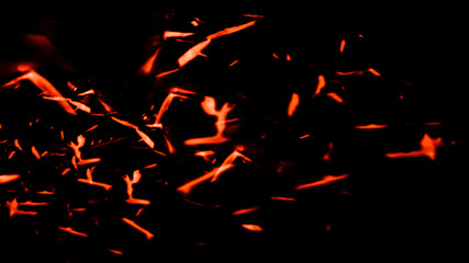 Fototapeta na wymiar Fire particles isolated on background texture overlays . Film effect.