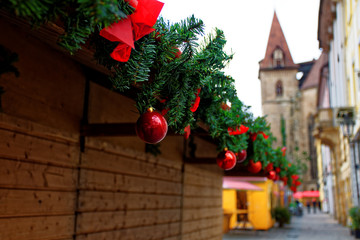 beautiful Christmas garlands and toys
