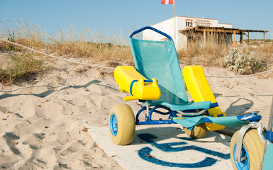 Beach equipped for people with reduced mobility