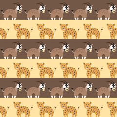 Seamless pattern with African animals