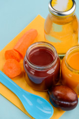 Plum and carrot puree