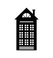 Residential Real Estate Building Icon Isolated