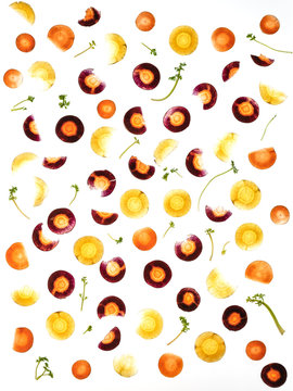 Bunte M&ouml;hren Scheiben Aufsicht durchleuchtet