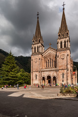Fototapeta na wymiar Basílica de Santa María la Real de Covadonga, Catholic church in Covadonga, Cangas de Onís, Asturias, Spain