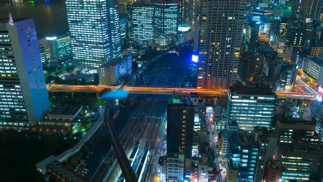 東京夜景・タイムラプス・交通網・4k
