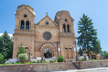 Cathedral Basilica of Saint Francis of Assisi, also known as Saint Francis Cathedral in downtown Santa Fe, New  Mexico - 238764121