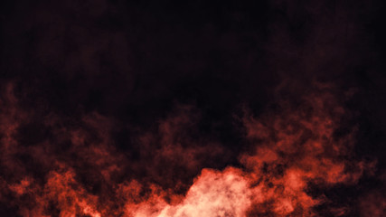Abstract fire smoke mist fog on a black background. Texture. Design element. 