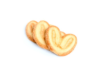 Puff pastry ears isolated on white background