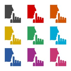 Silence logo, Be quiet icon, color set