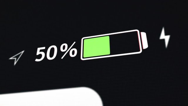 Smart phone or tablet battery life increasing with charge  time lapse. 