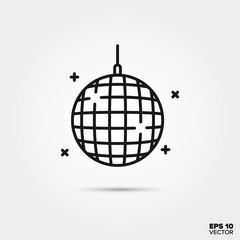 Disco ball vector line icon