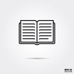 Open book vector line icon
