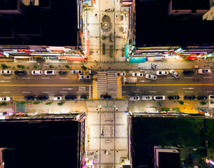 Aerial view a night street