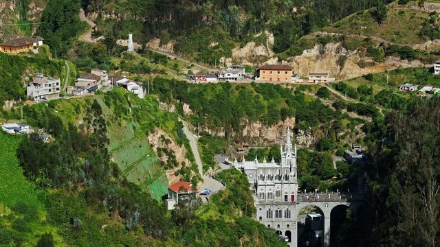 Las Lajas Sanctuary, elevated view, Narino Departmant, Colombia