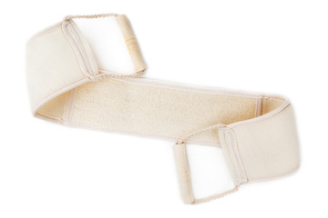 Loofah Bath Back Scrub Washing Strap isolated on the white background