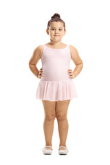 Little girl in a pink ballet dress posing