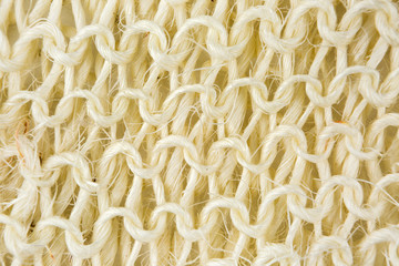 Bath jute back scrub texture closeup