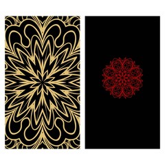 Visit Card template with floral mandala pattern. Vector template. Islam, Arabic, Indian, Mexican ottoman motifs. Hand drawn background.