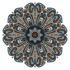 Ornamental circle pattern. Hand draw Mandala. Vintage decorative elements. vector illustration. Anti-stress therapy pattern.