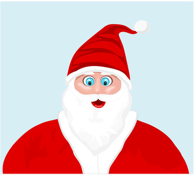 santa claus face against light blue background  vector Illustration Merry Christmas and New Year Winter season greeting vector illustration