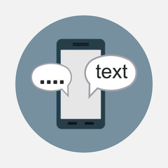 icon mobile chat, communications, chat  icon, flet design © dream_master