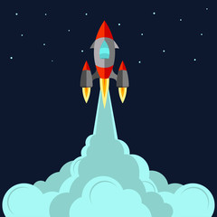 space rocket start up, and launch symbol, new businesses innovat