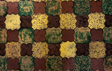 Old medieval floor tiles pattern texture