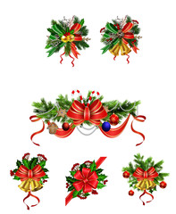 Christmas festive decoration from christmas tree branches