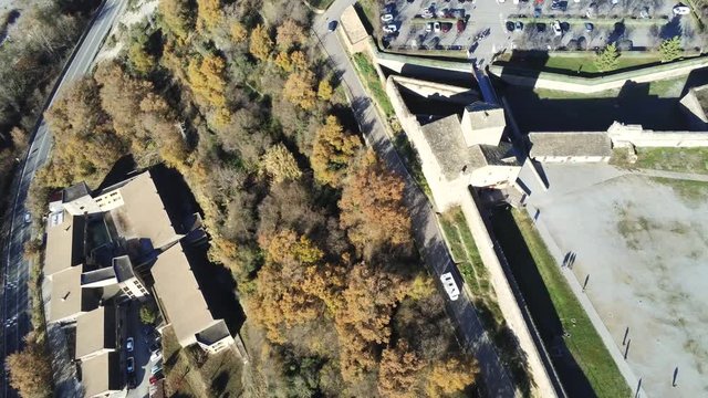 Ainsa. Village of Huesca. Aragon ,Spain. 4k Drone Video