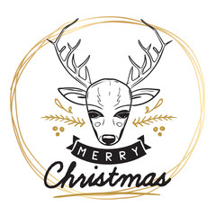 Merry Christmas typography.