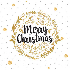 Merry Christmas typography.