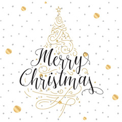 Merry Christmas typography.