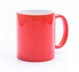 Red cup isolated on a white background