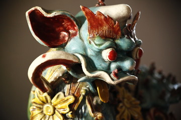 Antique colorful dragon statue from asia