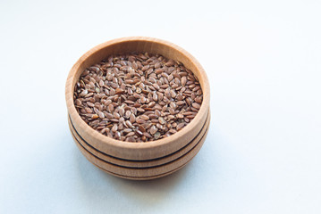 flax seeds in the bowl