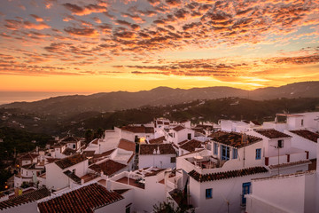 Fototapeta premium Views from the town of Frigiliana (Malaga) at sunset