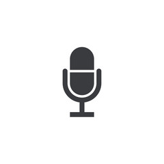 Microphone icon. Vector recorder symbol. Microphone shape. Record sign. Interface button. Element for design search app chat messenger or website