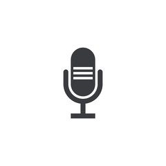 Microphone icon. Vector recorder symbol. Microphone shape. Record sign. Interface button. Element for design search app chat messenger or website
