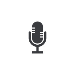 Microphone icon. Vector recorder symbol. Microphone shape. Record sign. Interface button. Element for design search app chat messenger or website