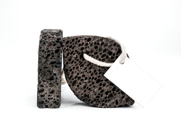 Volcanic lava foot pumices on the white background