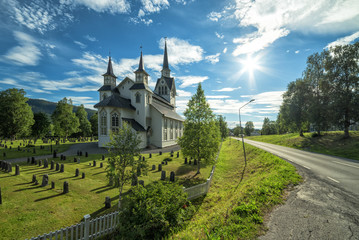 Rear summer view of Duved church