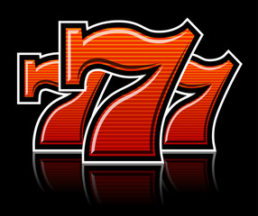 Triple Lucky striped Sevens vector illustration