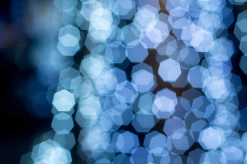 BLUE abstract bokeh background with glitter lights for Christmas and New year