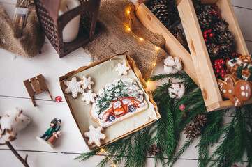 Christmas gingerbread. Cooking.