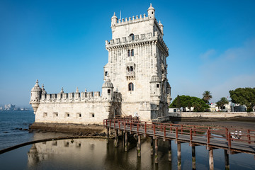 Fototapeta na wymiar Belém tower on the Tagus river in Lisbon.