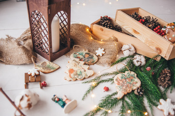 Christmas gingerbread. Cooking.