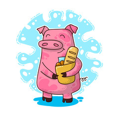 New Year illustration with Pig