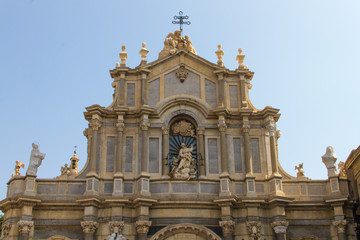Fototapeta na wymiar Sculptures and architecture of Catania Sicily