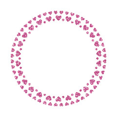 Heart Frame. Cute Pink Glitter. Vector